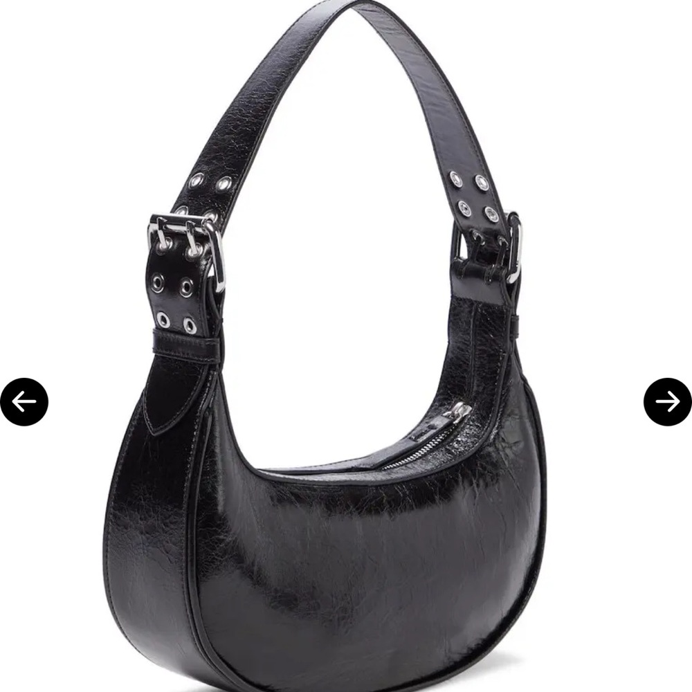 BY FAR Black Leather Shoulder Bag
